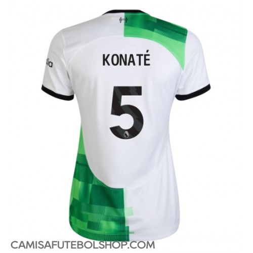 Camisa de time de futebol Liverpool Ibrahima Konate #5 Replicas 2º Equipamento Feminina 2023-24 Manga Curta